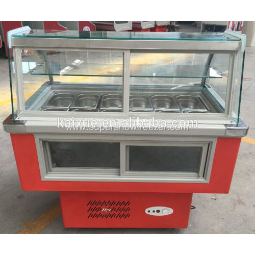 Double Temperature Salad Bar Display Refrigerated Counter